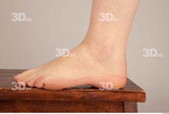 Foot Woman Nude Slim Studio photo references