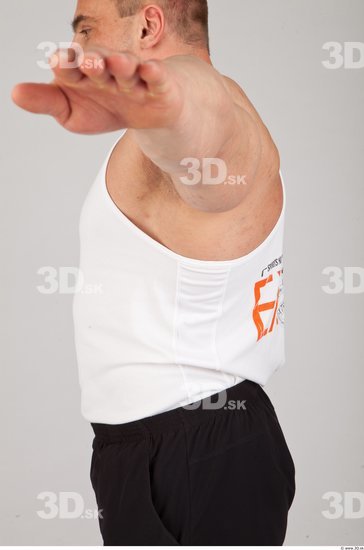 Upper Body Man White Sports Singlet Muscular