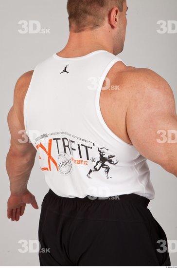 Upper Body Man White Sports Singlet Muscular