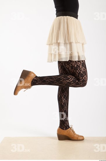 Leg Woman Animation references White Casual Skirt Slim