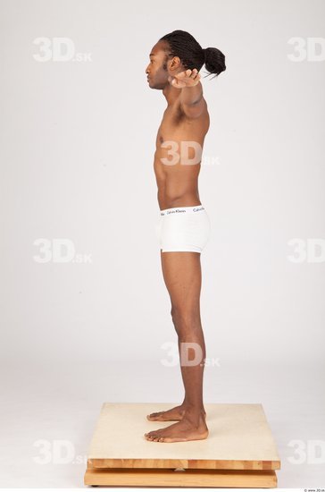 Whole Body Man T poses Black Underwear Shorts Athletic Studio photo references