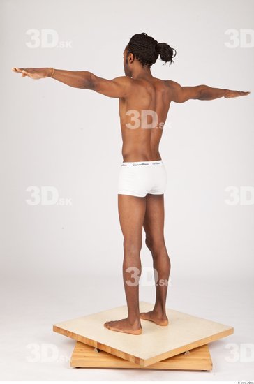 Whole Body Man T poses Black Underwear Shorts Athletic Studio photo references