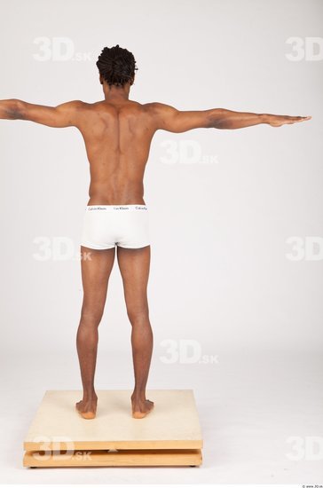 Whole Body Man T poses Black Underwear Shorts Athletic Studio photo references