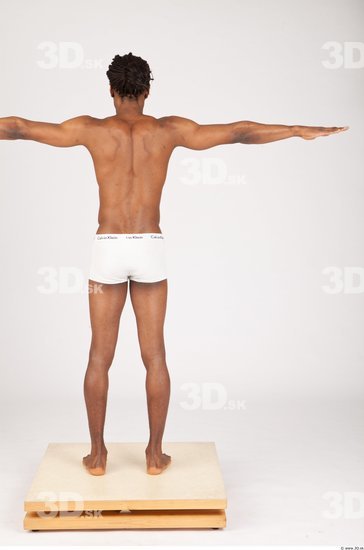 Whole Body Man T poses Black Underwear Shorts Athletic Studio photo references