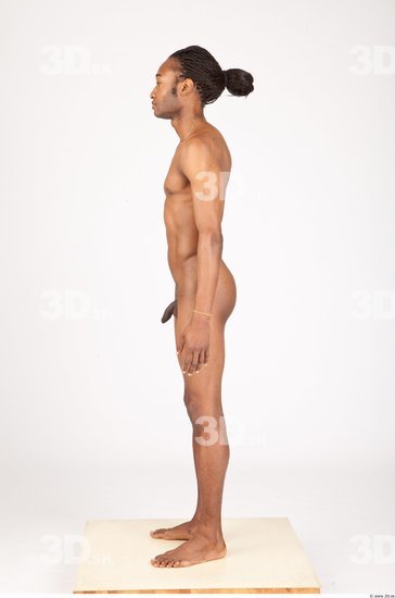 Whole Body Man Animation references Black Nude Athletic Studio photo references