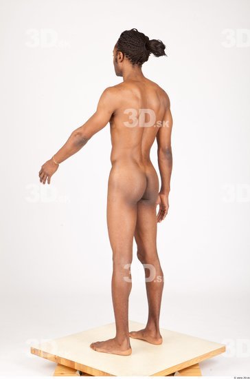 Whole Body Man Animation references Black Nude Athletic Studio photo references