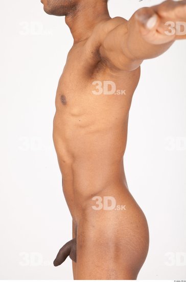 Upper Body Man Black Nude Athletic Studio photo references