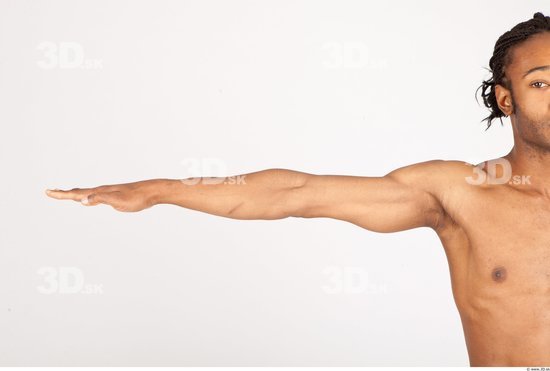 Arm Man Black Nude Athletic Studio photo references