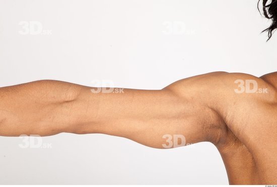 Arm Man Black Nude Athletic Studio photo references