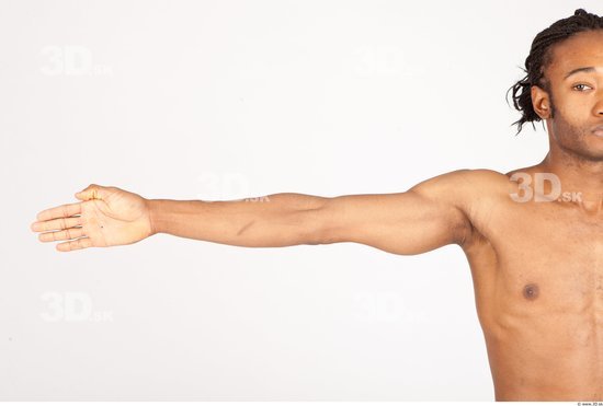 Arm Man Black Nude Athletic Studio photo references