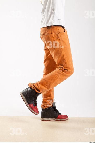 Leg Whole Body Man Animation references Black Casual Trousers Athletic Studio photo references
