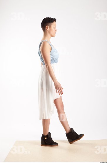 Whole Body Woman Animation references White Casual Dress Slim