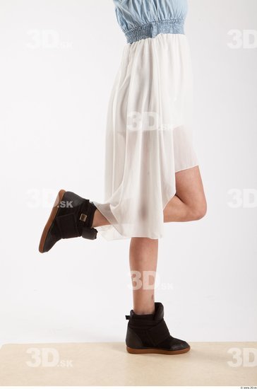 Leg Woman Animation references White Casual Dress Slim