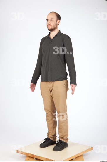 Whole Body Back Animation references Casual Slim Bearded Studio photo references