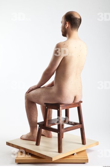 Whole Body Man Artistic poses White Nude Slim Bearded