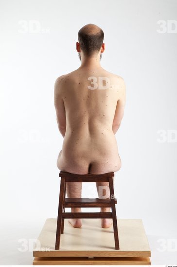 Whole Body Man Artistic poses White Nude Slim Bearded