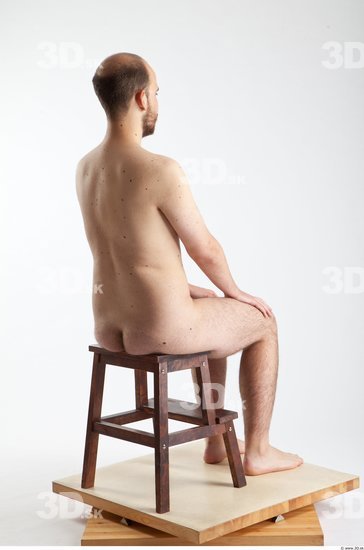 Whole Body Man Artistic poses White Nude Slim Bearded