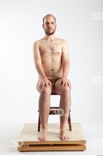 Whole Body Man Artistic poses White Nude Slim Bearded