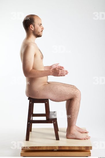 Whole Body Man Artistic poses White Nude Slim Bearded