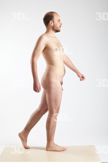 Whole Body Man Animation references White Nude Slim Bearded