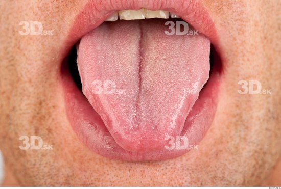 Tongue Man White Muscular