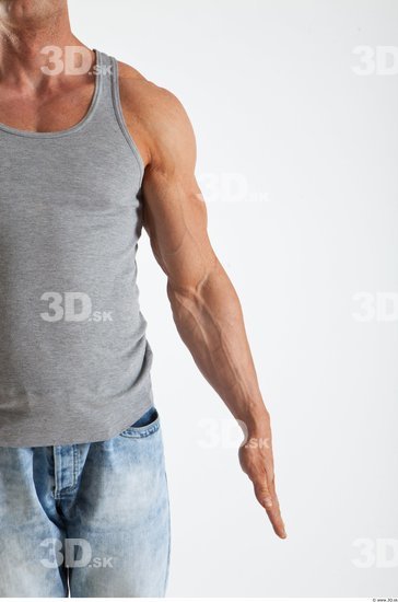 Arm Man Animation references White Casual Singlet Muscular