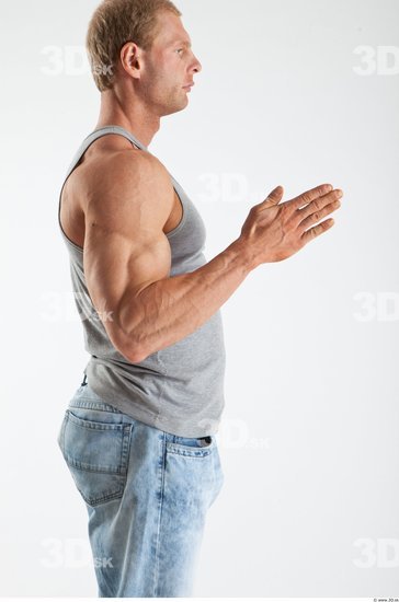 Arm Man Animation references White Casual Singlet Muscular