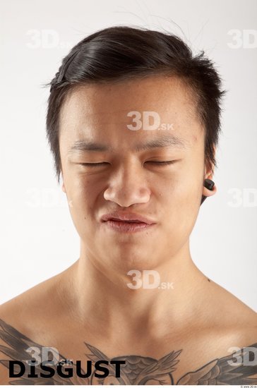 Head Emotions Man Asian Tattoo Slim