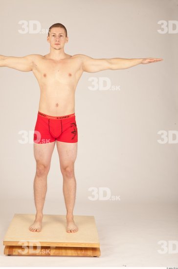 Whole Body Man T poses Underwear Shorts Athletic Studio photo references