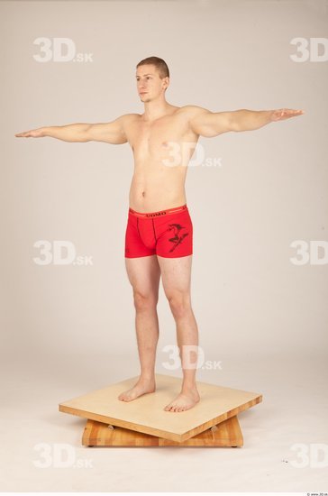 Whole Body Man T poses Underwear Shorts Athletic Studio photo references