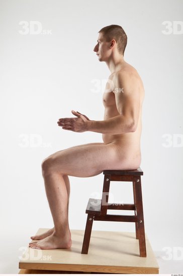 Whole Body Man Artistic poses White Nude Athletic