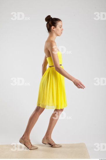 Whole Body Woman Animation references White Formal Dress Slim