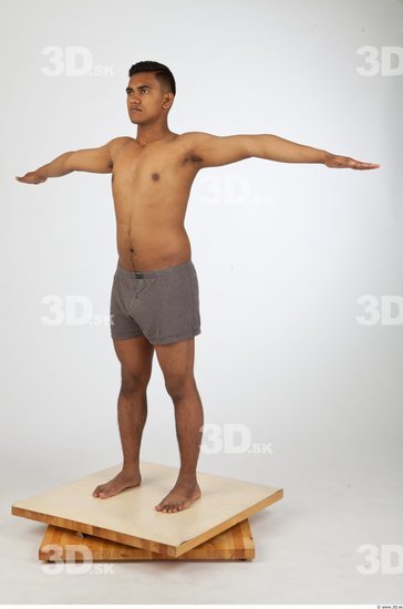 Whole Body T poses Black Underwear Shorts Studio photo references