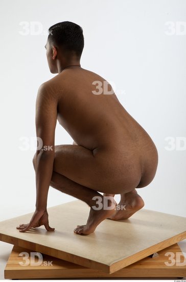 Whole Body Man Animation references Black Nude Formal Slim Studio photo references