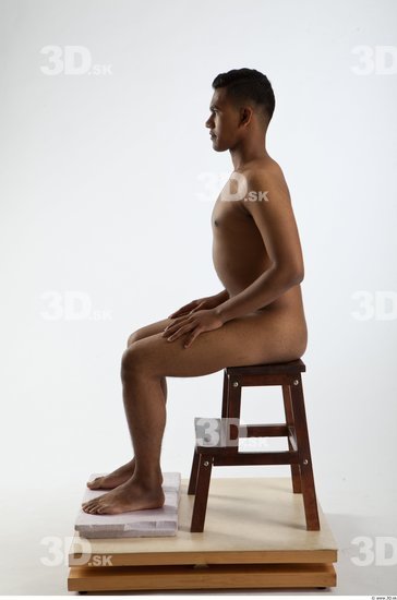 Whole Body Man Artistic poses Animation references Black Nude Formal Slim Studio photo references