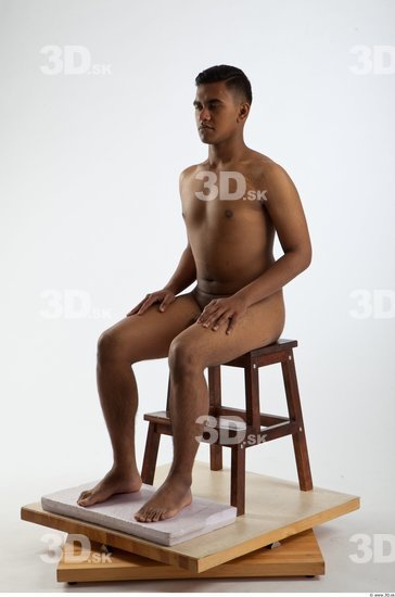 Whole Body Man Artistic poses Animation references Black Nude Formal Slim Studio photo references
