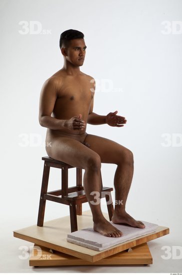Whole Body Man Artistic poses Animation references Black Nude Formal Slim Studio photo references