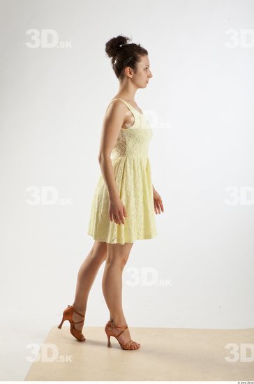 Whole Body Woman Animation references White Formal Dress Slim