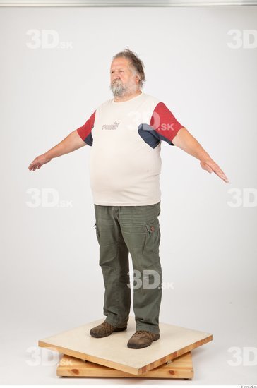 Whole Body Man Animation references Casual Bearded Studio photo references