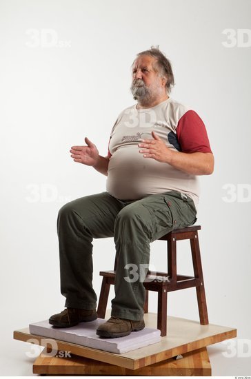 Whole Body Man Artistic poses White Casual Overweight Bearded