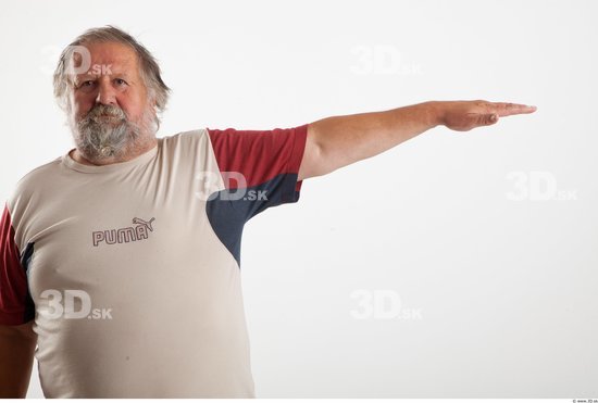 Arm Man Animation references White Casual T shirt Overweight Bearded