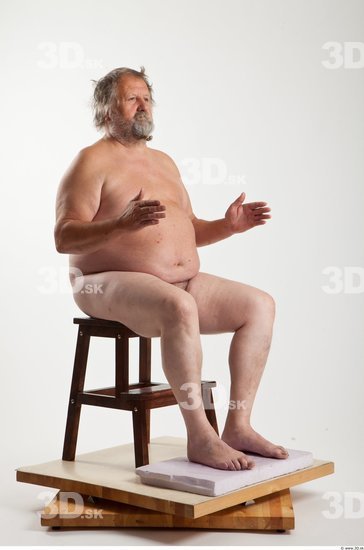 Whole Body Man Artistic poses White Nude Overweight Bearded