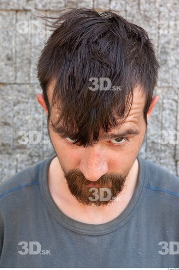 Head Casual Average Bearded Street photo references