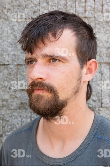 Head Casual Average Bearded Street photo references