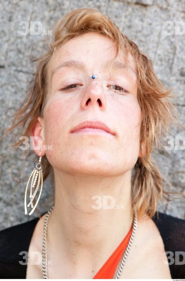 Head Woman White Piercing Casual Average