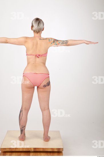 Whole Body Woman T poses Underwear Slim Studio photo references