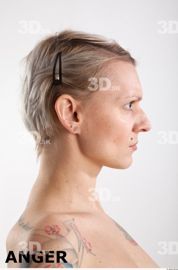 Head Emotions Woman White Tattoo Slim