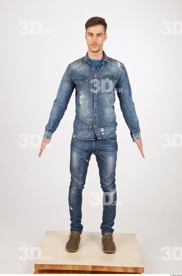 Whole Body Man Animation references Casual Jeans Slim Studio photo references