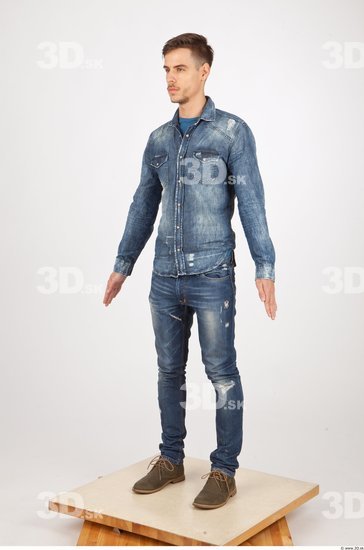 Whole Body Man Animation references Casual Jeans Slim Studio photo references