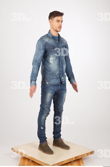 Whole Body Man Animation references Casual Jeans Slim Studio photo references